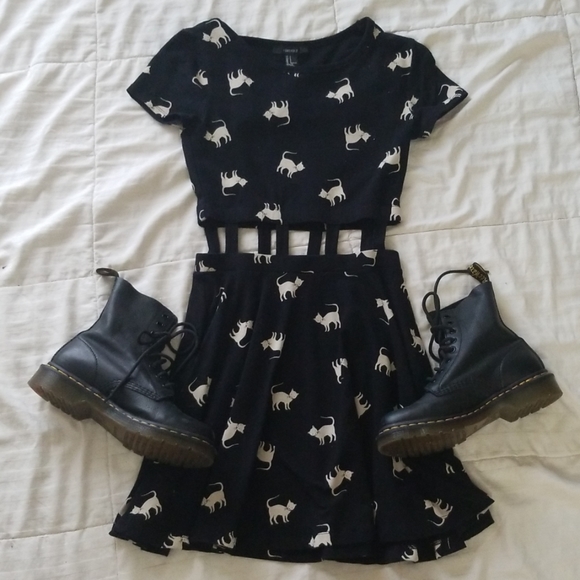 cat skater dress